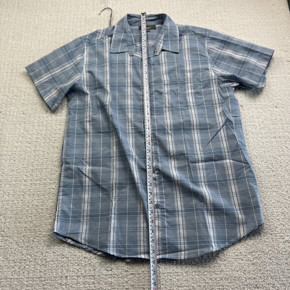 Lot x2 Mountain Ridge Button Up Shirt Mens M  Blue & Green Plaid Short Sleeve - Picture 9 of 16